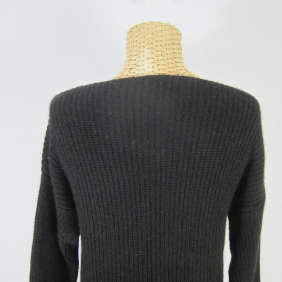 360 Cashmere Women Small Black LS RibbedKnit Boat Neck Pullover Sweater Classic - Picture 7 of 7